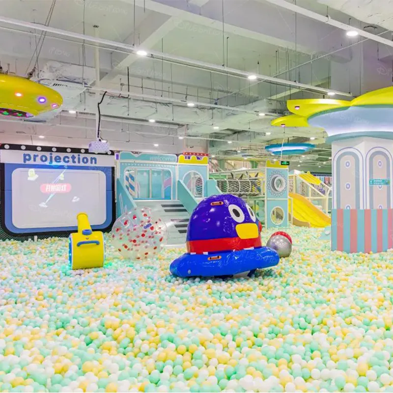 A fresh and beautiful indoor children's playground with an elegant, comfortable and warm style
