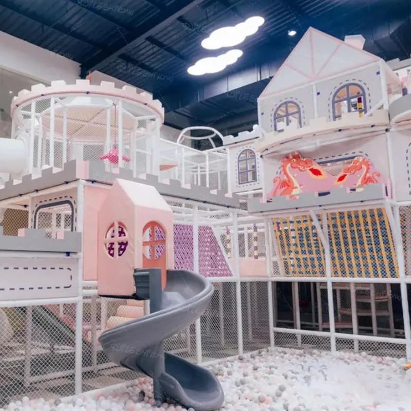 Indoor children's playground castle theme, slide pool, customizable floor height, safe and environmentally friendly materials