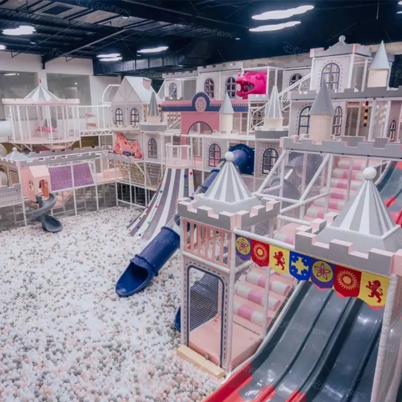Indoor children's playground castle theme, slide pool, customizable floor height, safe and environmentally friendly materials