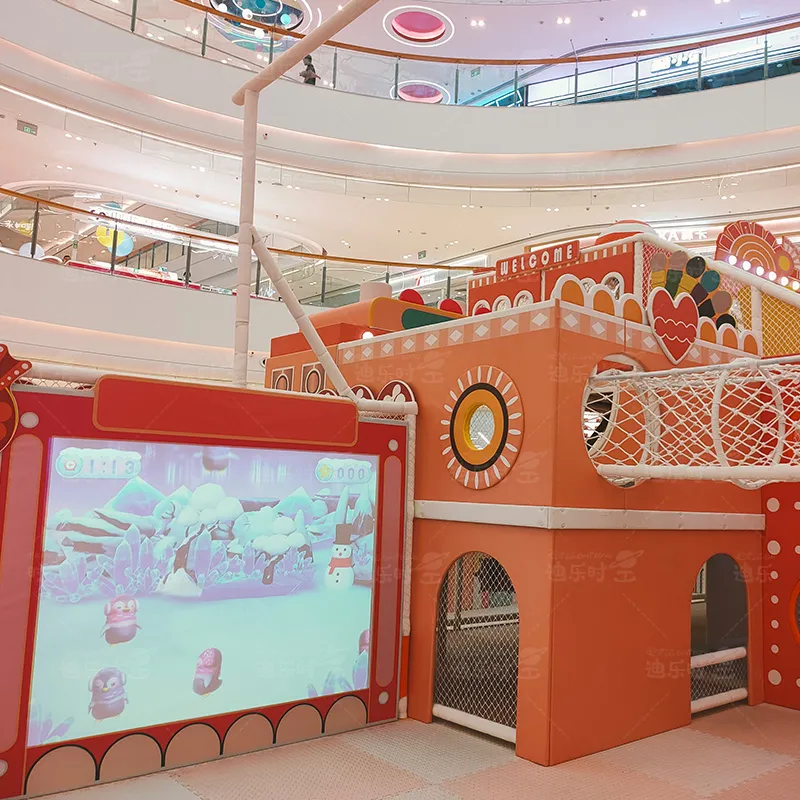 Mall atrium indoor amusement park large slide