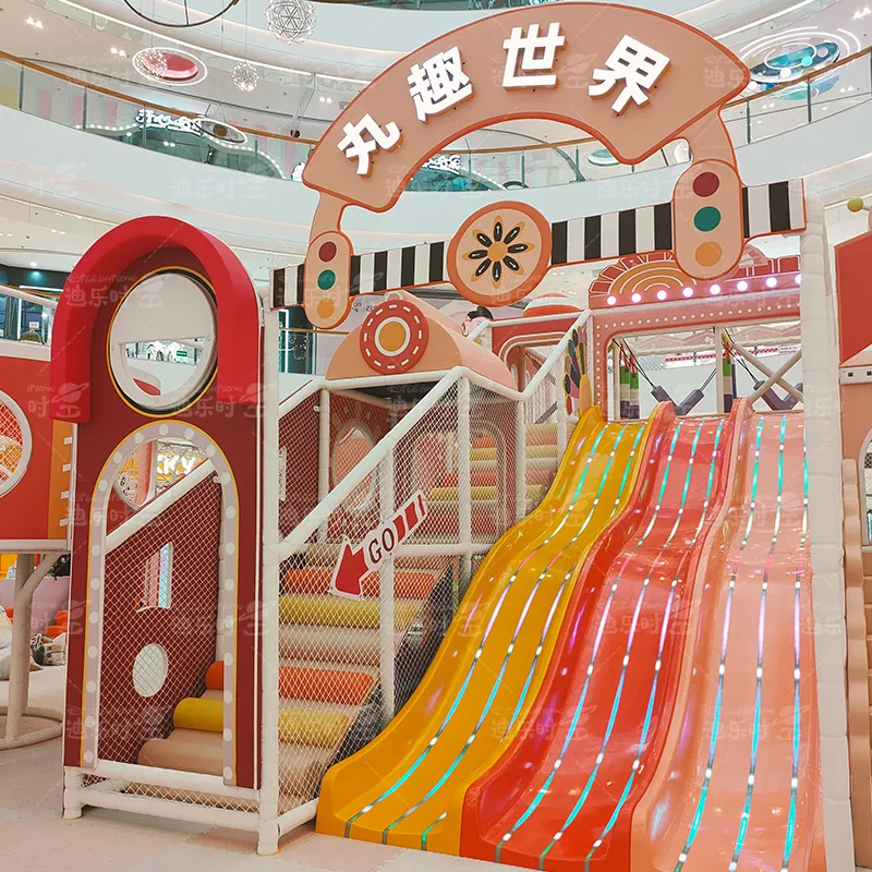 Mall atrium indoor amusement park large slide