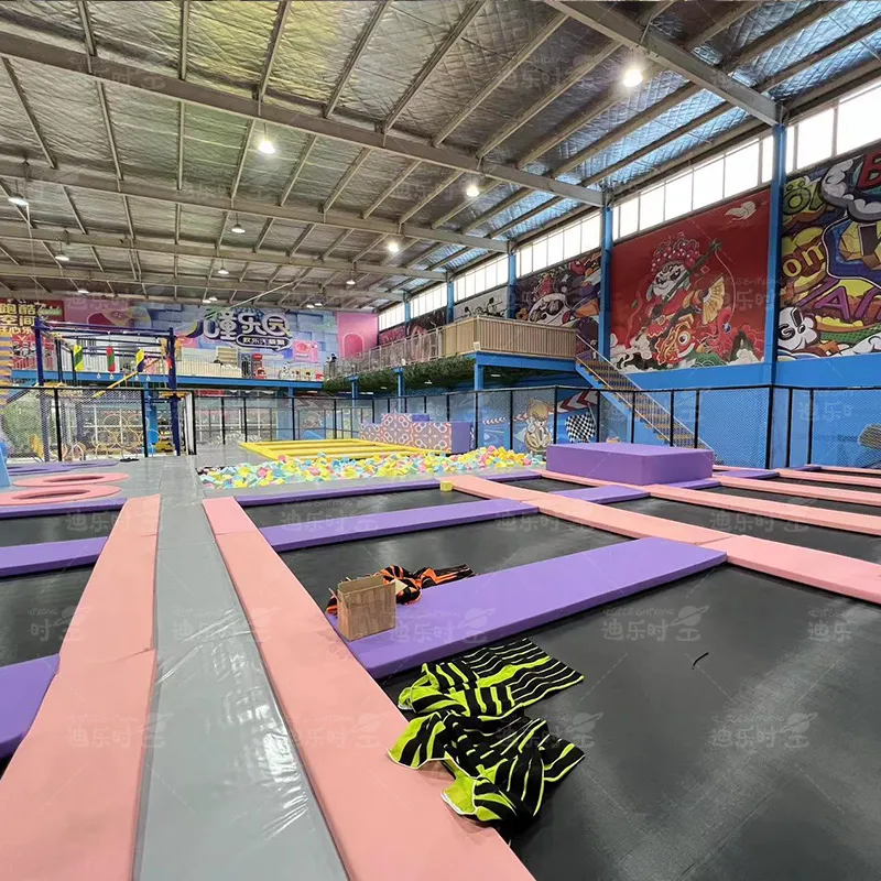 Indoor trampoline park, where both adults and children can play